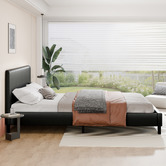 Hoxton Room Black Kyle Faux Leather Bed