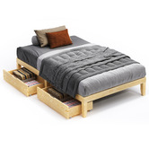 Hoxton Room Kiri Pine Wood Bed Base with Underbed Storage