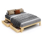 Hoxton Room Kiri Pine Wood Bed Base with Underbed Storage