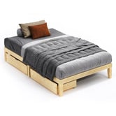 Hoxton Room Kiri Pine Wood Bed Base with Underbed Storage