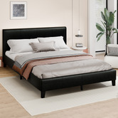 Hoxton Room Black Kyle Faux Leather Bed