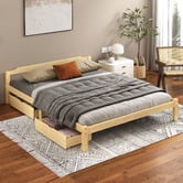 Hoxton Room Kaeda Pine Wood Bed with Storage