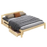 Hoxton Room Kaeda Pine Wood Bed with Storage
