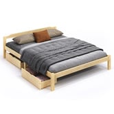 Hoxton Room Kaeda Pine Wood Bed with Storage