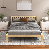 Hoxton Room Natural Hazel Pine Wood Bed with Underbed Storage