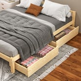 Hoxton Room Kaeda Pine Wood Bed with Storage