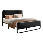 Hoxton Room Black Stephan Faux Leather Bed Frame