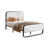 Hoxton Room White Stephan Faux Leather Bed Frame