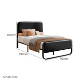 Hoxton Room Black Stephan Faux Leather Bed Frame
