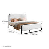 Hoxton Room White Stephan Faux Leather Bed Frame