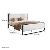 Hoxton Room White Stephan Faux Leather Bed Frame