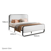 Hoxton Room White Stephan Faux Leather Bed Frame