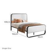 Hoxton Room White Stephan Faux Leather Bed Frame