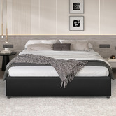 Hoxton Room Tiago Faux Leather Gas Lift Bed Base