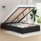 Hoxton Room Tiago Faux Leather Gas Lift Bed Base