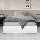 Hoxton Room White Tiago Faux Leather Gas Lift Bed Base