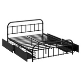 Hoxton Room Black Lee Platform Bed with Underbed Storage
