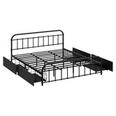 Hoxton Room Black Lee Platform Bed with Underbed Storage
