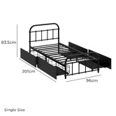 Hoxton Room Black Lee Platform Bed with Underbed Storage