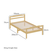 Hoxton Room Lyna Pine Wood Bed Frame