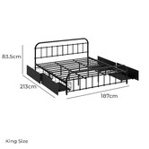 Hoxton Room Black Lee Platform Bed with Underbed Storage