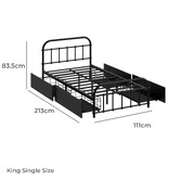 Hoxton Room Black Lee Platform Bed with Underbed Storage