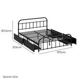 Hoxton Room Black Lee Platform Bed with Underbed Storage