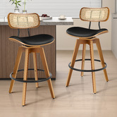 Hoxton Room 71cm Orfai Faux Leather Swivel Bar Stools
