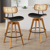Hoxton Room 71cm Orfai Faux Leather Swivel Bar Stools