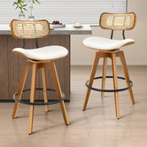 Hoxton Room 71cm Orfai Faux Leather Swivel Bar Stools