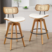 Hoxton Room 71cm Orfai Faux Leather Swivel Bar Stools
