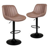 Hoxton Room Brown Avalache Faux Leather Adjustable Bar Stools