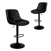 Hoxton Room Black Nunnally Faux Leather Adjustable Bar Stool