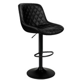 Hoxton Room Black Nunnally Faux Leather Adjustable Bar Stool