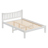 Hoxton Room White Carmilla Pine Wood Bed Frame
