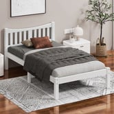 Hoxton Room White Carmilla Pine Wood Bed Frame