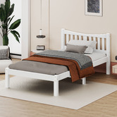 Hoxton Room White Carmilla Pine Wood Bed Frame