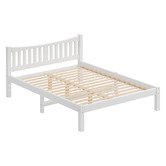 Hoxton Room White Carmilla Pine Wood Bed Frame