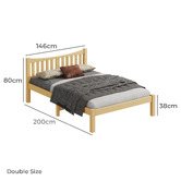 Hoxton Room Natural Carmilla Pine Wood Bed Frame