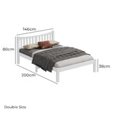 Hoxton Room White Carmilla Pine Wood Bed Frame