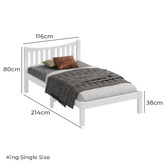 Hoxton Room White Carmilla Pine Wood Bed Frame