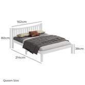 Hoxton Room White Carmilla Pine Wood Bed Frame