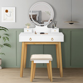 Hoxton Room 2 Piece Sienna Dressing Table &amp; Stool Set
