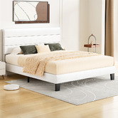 Hoxton Room White Preston Faux Leather Bed Frame