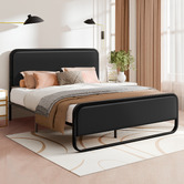 Hoxton Room Black Stephan Faux Leather Bed Frame