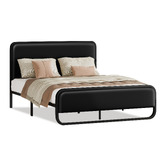 Hoxton Room Black Stephan Faux Leather Bed Frame
