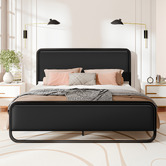 Hoxton Room Black Stephan Faux Leather Bed Frame