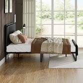 Hoxton Room Black Stephan Faux Leather Bed Frame