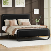 Hoxton Room Black Stephan Faux Leather Bed Frame