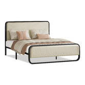 Hoxton Room Beige Stephan Upholstered Bed Frame